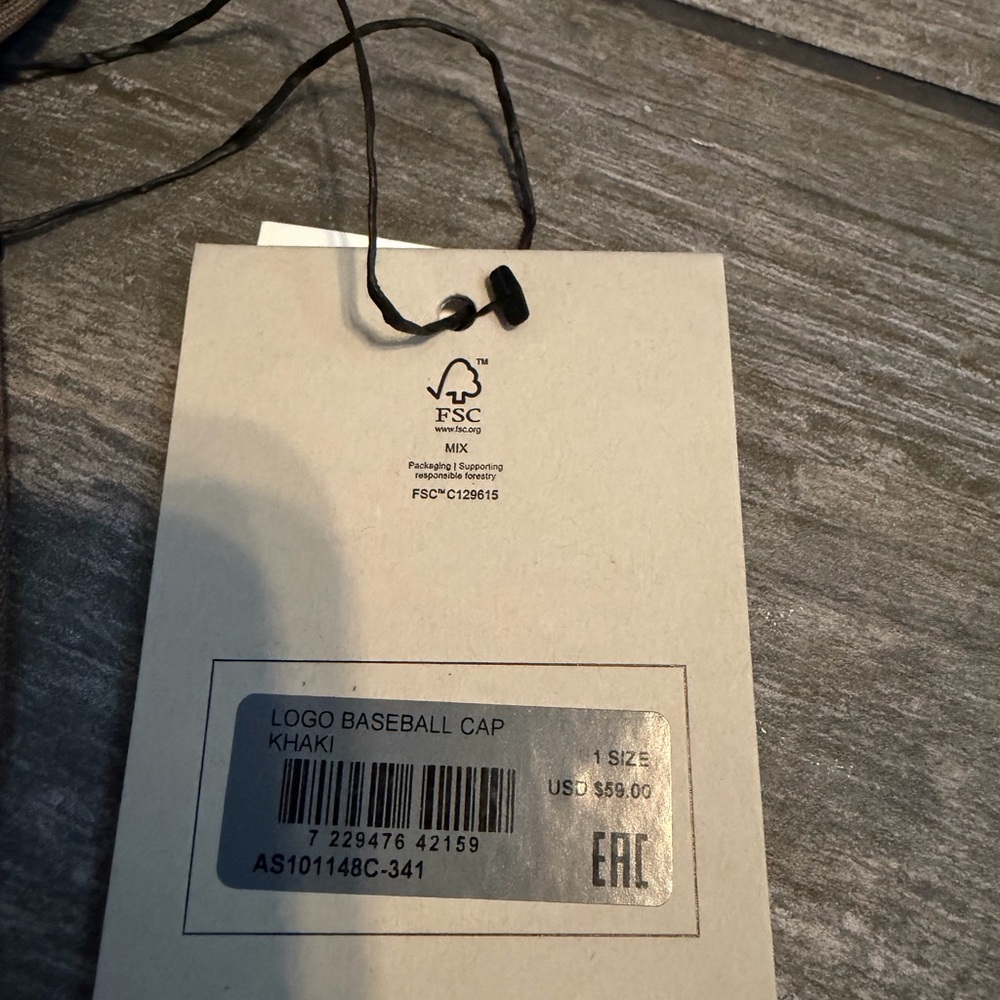 NWT All Saints Logo Baseball Cap Khaki - Picture 3 of 3